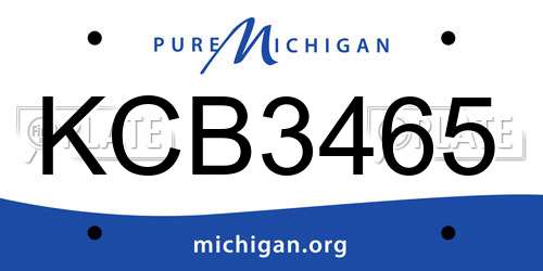 KCB3465 Michigan License Plate