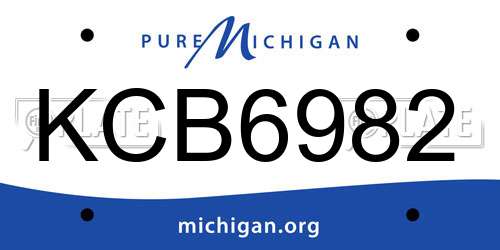 KCB6982 Michigan License Plate