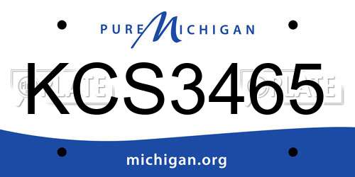 KCS3465 Michigan License Plate