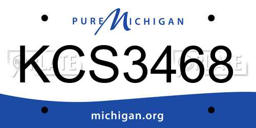 KCS3468 Michigan License Plate