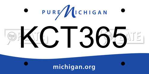 KCT365 Michigan License Plate
