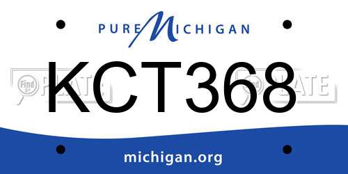 KCT368 Michigan License Plate