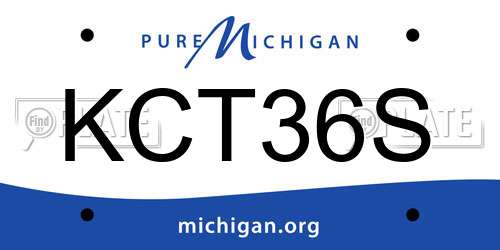 KCT36S Michigan License Plate