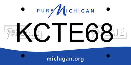 KCTE68 Michigan License Plate