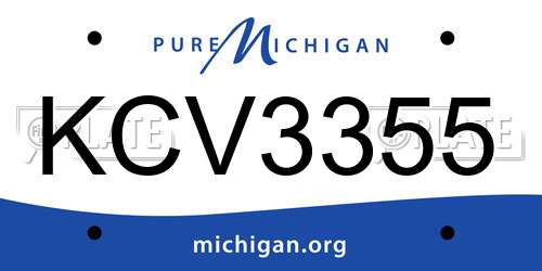 KCV3355 Michigan License Plate