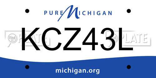 KCZ43L Michigan License Plate