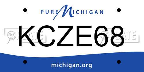 KCZE68 Michigan License Plate