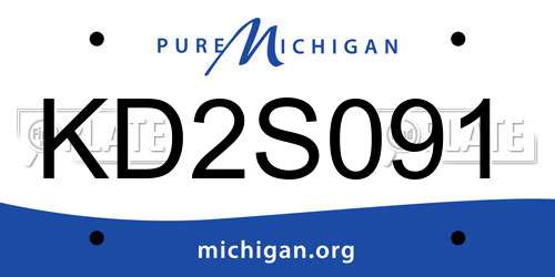 KD2S091 Michigan License Plate