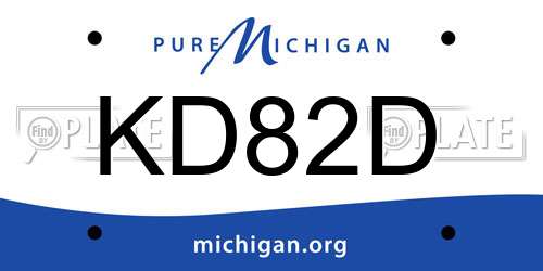 KD82D Michigan License Plate