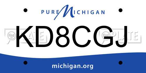 KD8CGJ Michigan License Plate