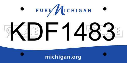 KDF1483 Michigan License Plate