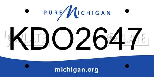 KDO2647 Michigan License Plate