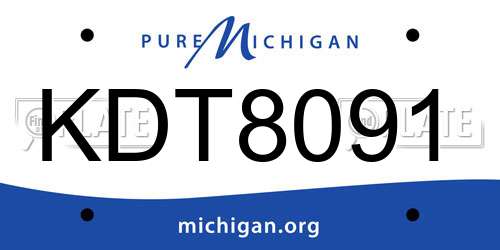 KDT8091 Michigan License Plate