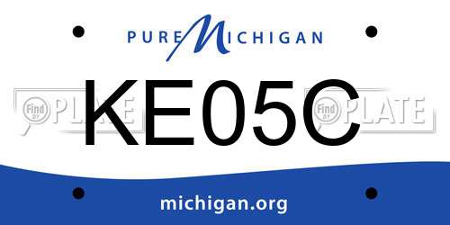 KE05C Michigan License Plate