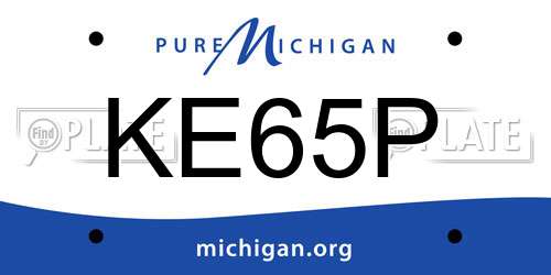 KE65P Michigan License Plate