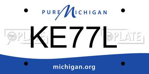 KE77L Michigan License Plate