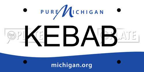 KEBAB Michigan License Plate