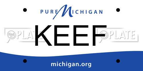 KEEF Michigan License Plate