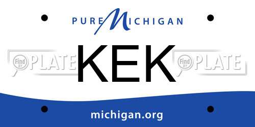 KEK Michigan License Plate