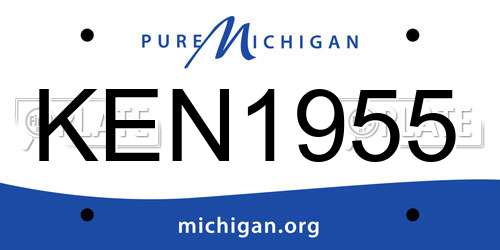 KEN1955 Michigan License Plate