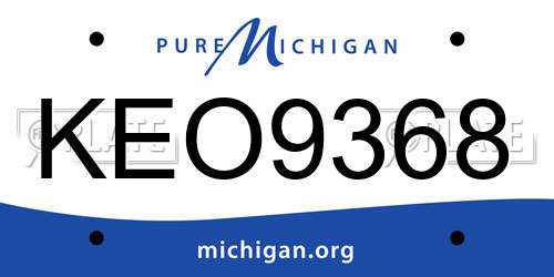 KEO9368 Michigan License Plate