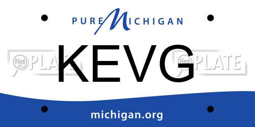 KEVG Michigan License Plate