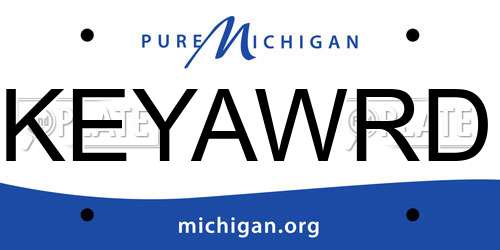 KEYAWRD Michigan License Plate