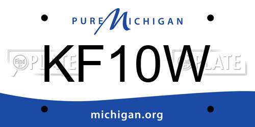 KF10W Michigan License Plate
