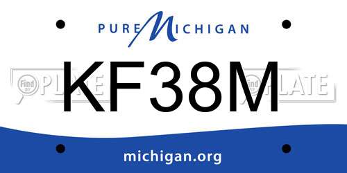KF38M Michigan License Plate