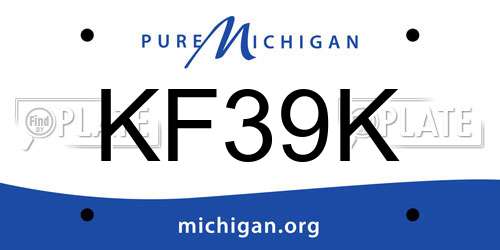 KF39K Michigan License Plate