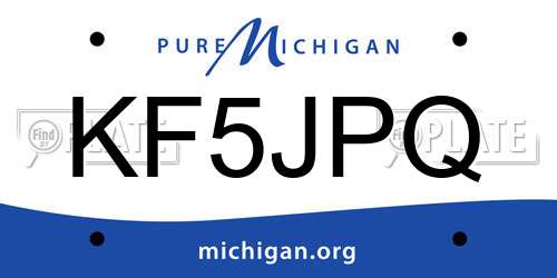 KF5JPQ Michigan License Plate