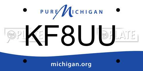 KF8UU Michigan License Plate