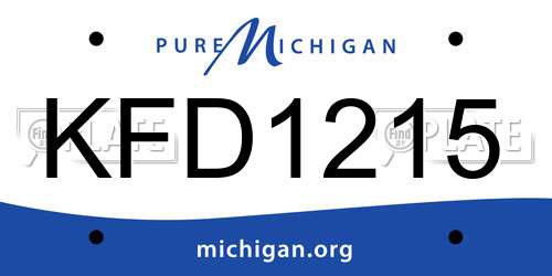 KFD1215 Michigan License Plate
