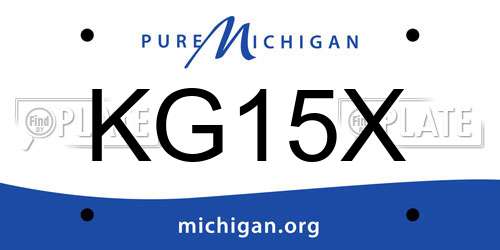 KG15X Michigan License Plate