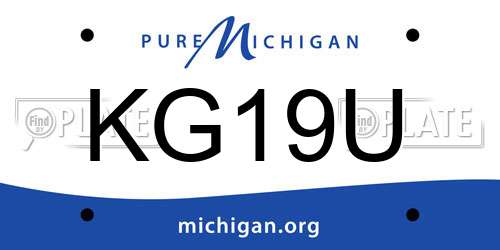 KG19U Michigan License Plate