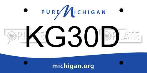 KG30D Michigan License Plate