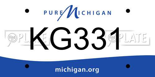 KG331 Michigan License Plate