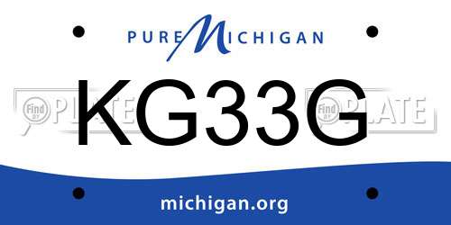 KG33G Michigan License Plate