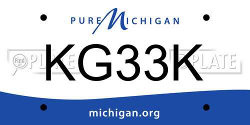 KG33K Michigan License Plate