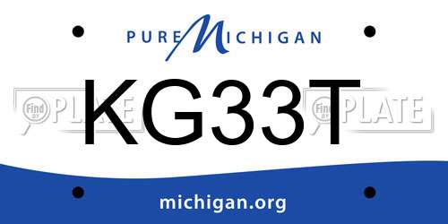 KG33T Michigan License Plate
