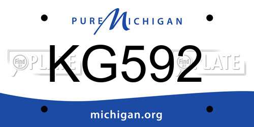 KG592 Michigan License Plate
