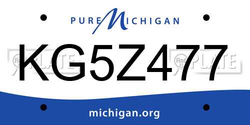 KG5Z477 Michigan License Plate