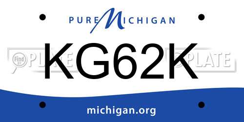 KG62K Michigan License Plate