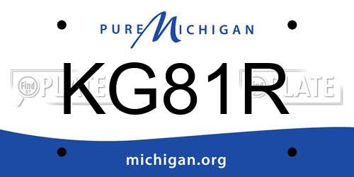 KG81R Michigan License Plate
