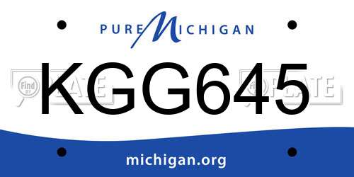 KGG645 Michigan License Plate