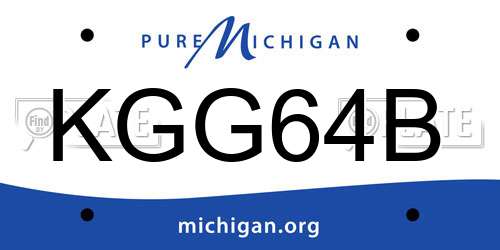 KGG64B Michigan License Plate