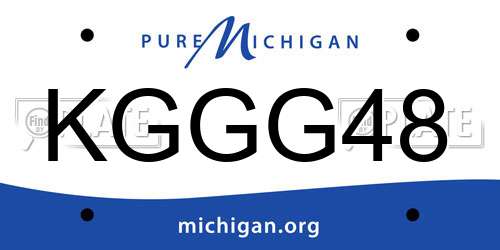 KGGG48 Michigan License Plate