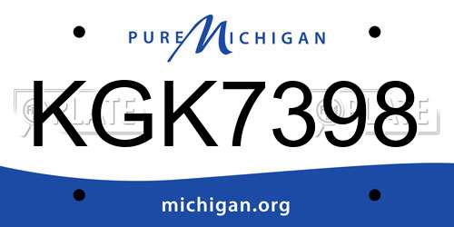 KGK7398 Michigan License Plate