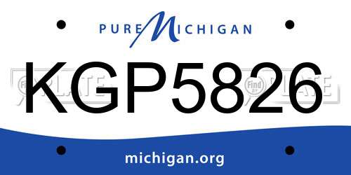 KGP5826 Michigan License Plate