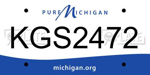 KGS2472 Michigan License Plate
